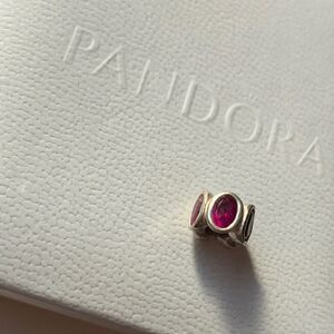 PANDORA RED Ruby Oval Lights Spacer Charm